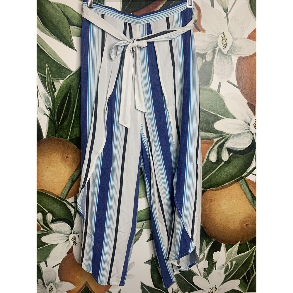 Saint Tropez West Small Pull on Striped Pants Elastic Back Beach Cover Up